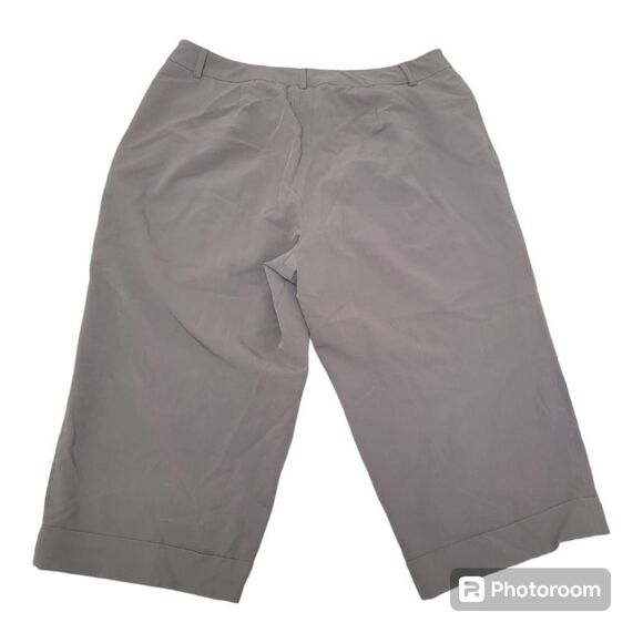 CATO Career Brown Capri Pants Comfy Fold Hem High Waisted Earthy Size 16W - Picture 2 of 8